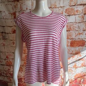 Vineyard Vines Rolled Sleeve Striped Linen Top
